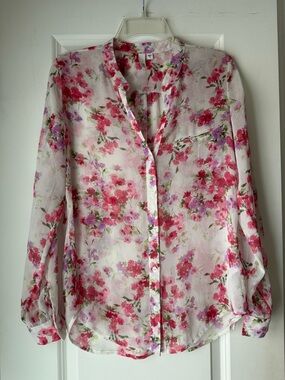Kut From The Kloth Pink Floral Button-Front Blouse - S